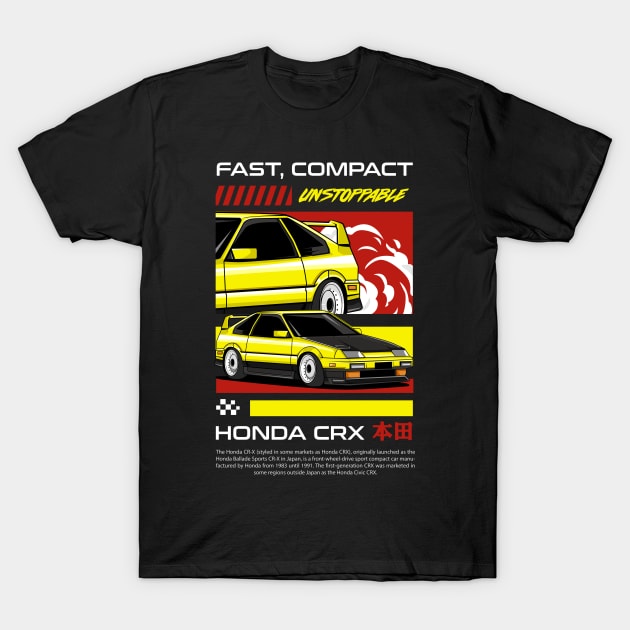 Honda CRX Lover T-Shirt by Harrisaputra